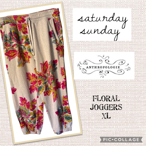 Anthropologie Pants - Saturday/Sunday by Anthropologie Camilla Floral Fleece Joggers - XL